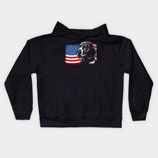 Proud Beagle American Flag patriotic dog Kids Hoodie